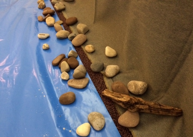 Ash Wednesday rocks and water station